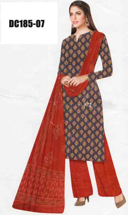Ajrakh Print Cotton Churidar Set DC185-07