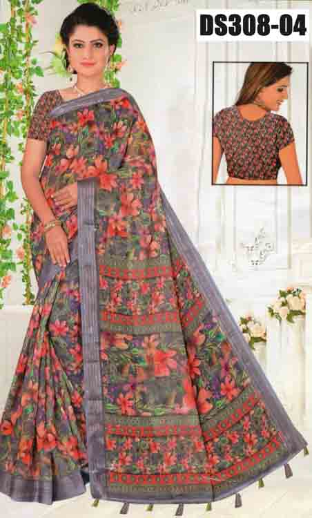 Semi Linen Saree DS308-04