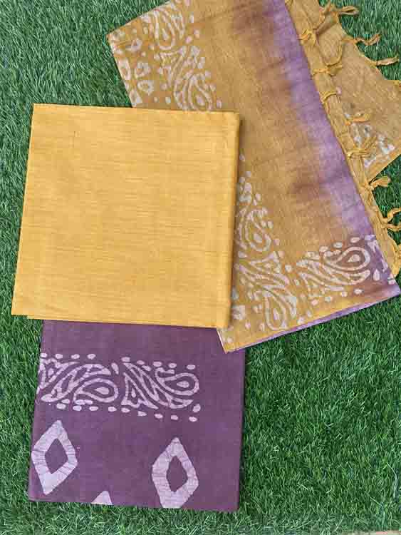 Semi Tusser Churidar Set DC184-06