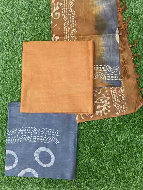 Semi Tusser Churidar Set DC184-08