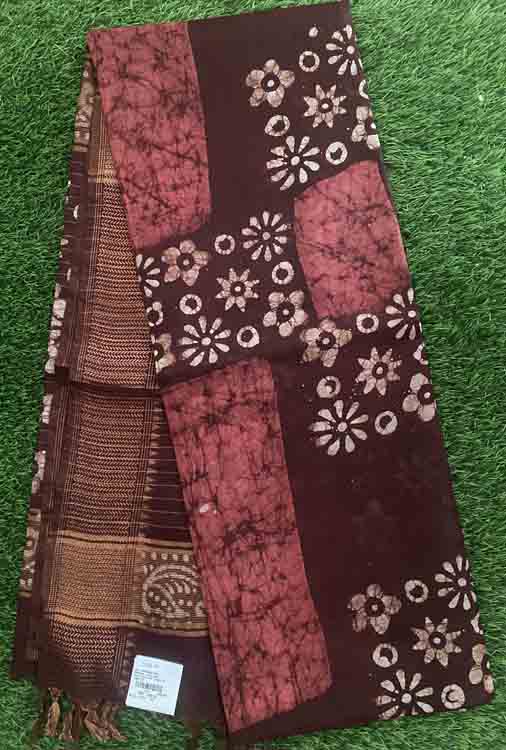 Semi Tusser Batik Print Saree DS326-01