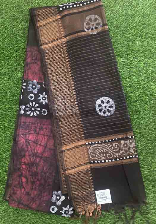 Semi Tusser Batik Print Saree DS326-03