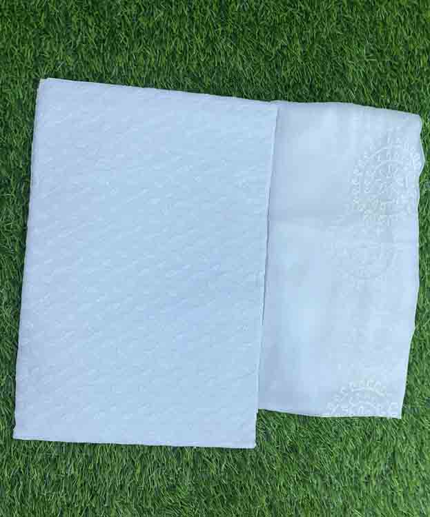 White Cotton Churidar Set DC203-07