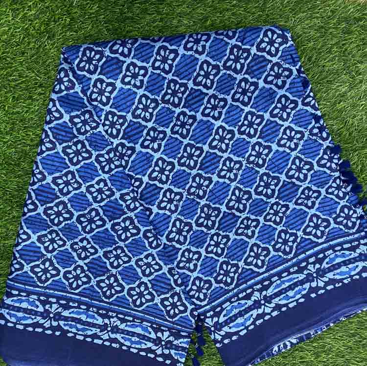 Semi Silk Indigo Blue Saree DS380-01
