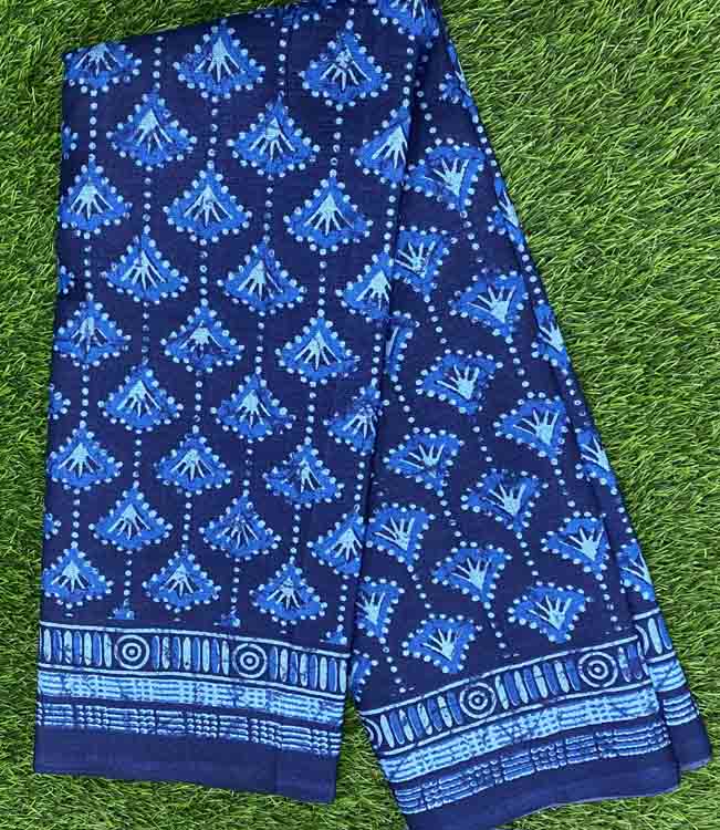 Semi Silk Indigo Blue Saree DS322-13