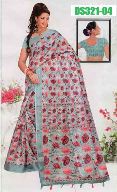 Semi Linen Saree DS321-04
