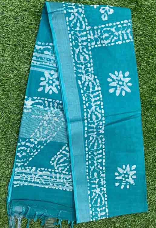 Batik Print Semi Linen Saree DS335-07
