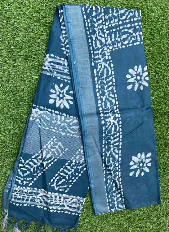 Batik Print Semi Linen Saree DS335-09