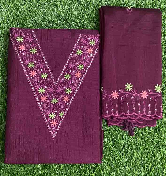 Vichitra Silk Churidar Materials Set DC218-01