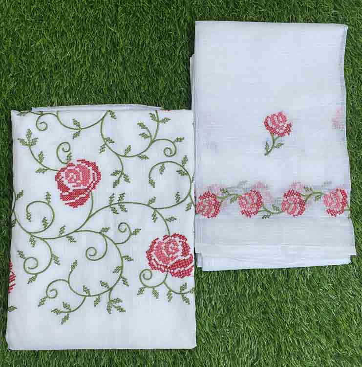 White and Red Churidar Set DC210-07