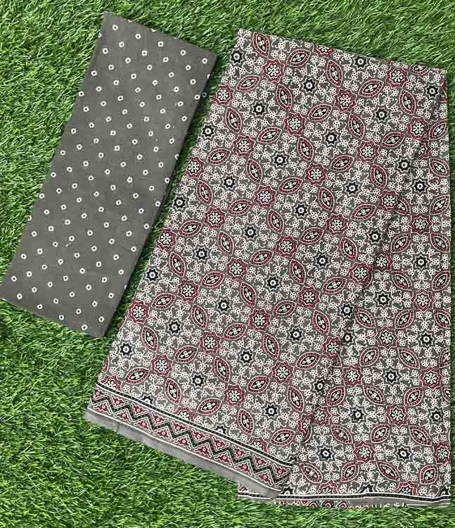 Ajrakh Print Cotton Saree DS385-03