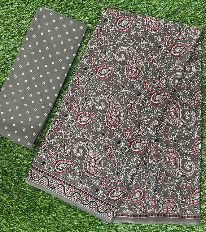 Ajrakh Print Cotton Saree DS385-07