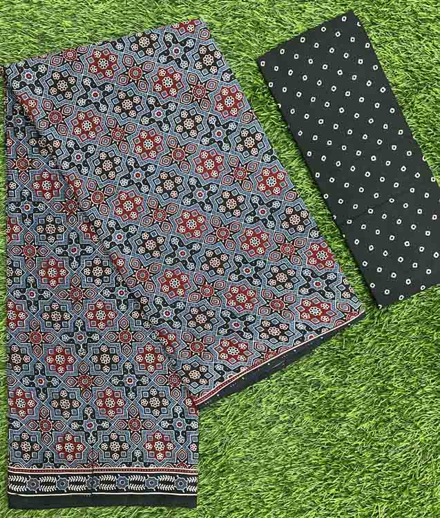 Pure Soft Cotton Sarees with Ajarak Print DS394-07