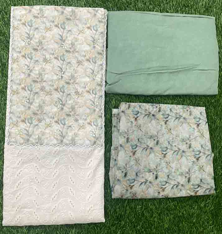 Pure Cotton Hakoba Churidar Material (Off White Color) – DC323-06