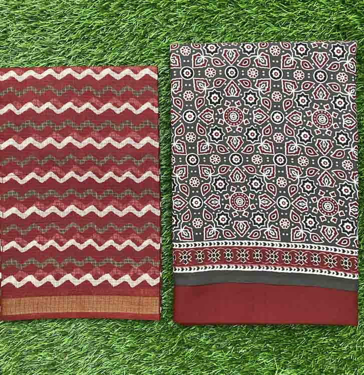 Pure Cotton Ajarakh Print Churidar Materials DC277-06