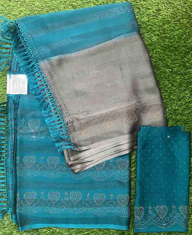 Party Wear Chiffon Fancy Saree with Stone Work DS399-07