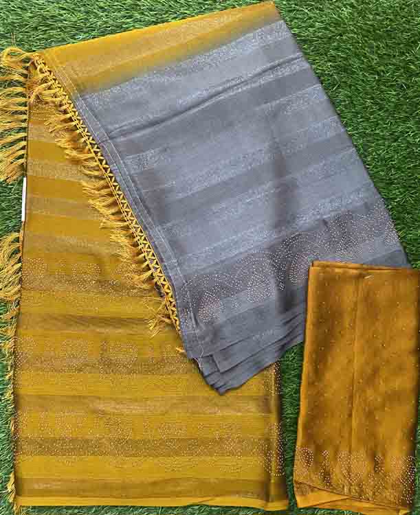 Party Wear Chiffon Fancy Saree with Stone Work DS399-09