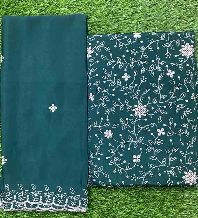 Embroidered Vichitra Silk Churidar Materials Set DC329-04
