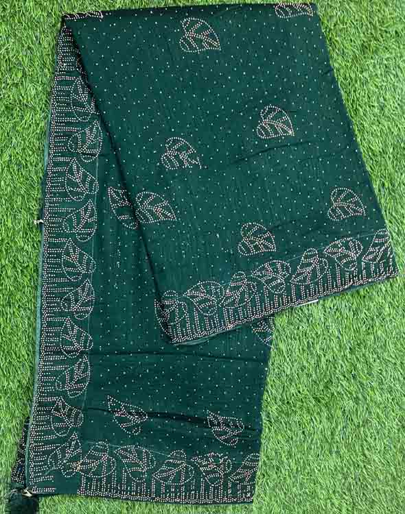 Vichitra Silk Fancy Saree with Beautiful Stone Work DS427-02