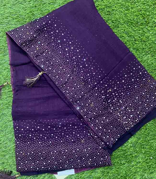 Vichitra Silk Stone Hand Worked Fancy Saree (Party Wear Saree) DS432-02