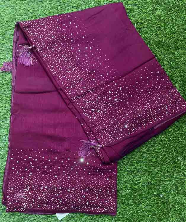 Vichitra Silk Stone Hand Worked Fancy Saree (Party Wear Saree) DS432-06
