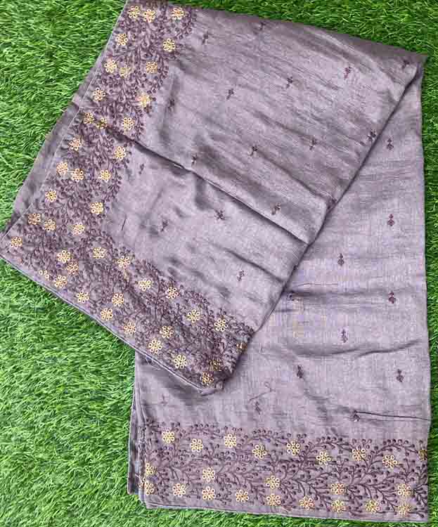 Vichitra Silk Fancy Saree with Beautiful Embroidery Work DS422-02