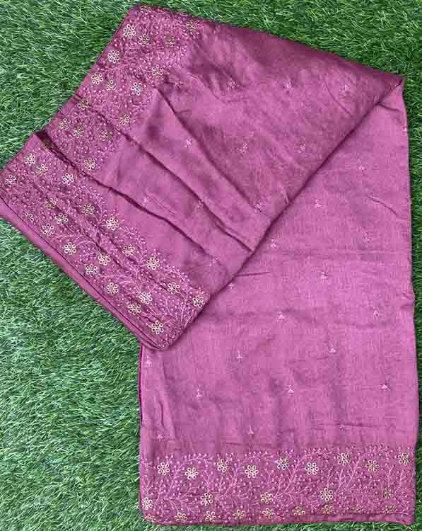 Vichitra Silk Fancy Saree with Beautiful Embroidery Work DS422-04