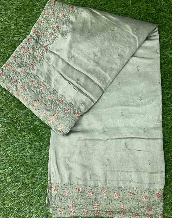 Vichitra Silk Fancy Saree with Beautiful Embroidery Work DS422-06