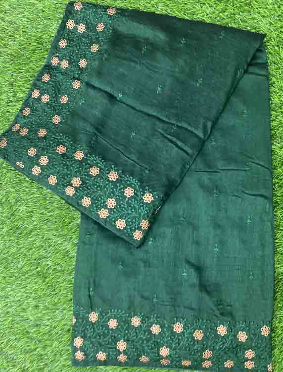 Vichitra Silk Fancy Saree with Beautiful Embroidery Work DS422-09