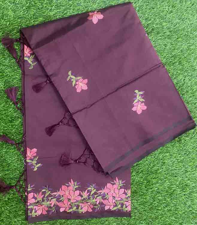 Embroidered Art Silk Saree DS449-01