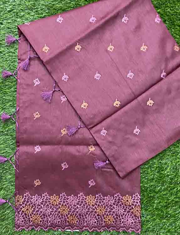 Art Silk Saree with Cut Work Embroidery DS464-01