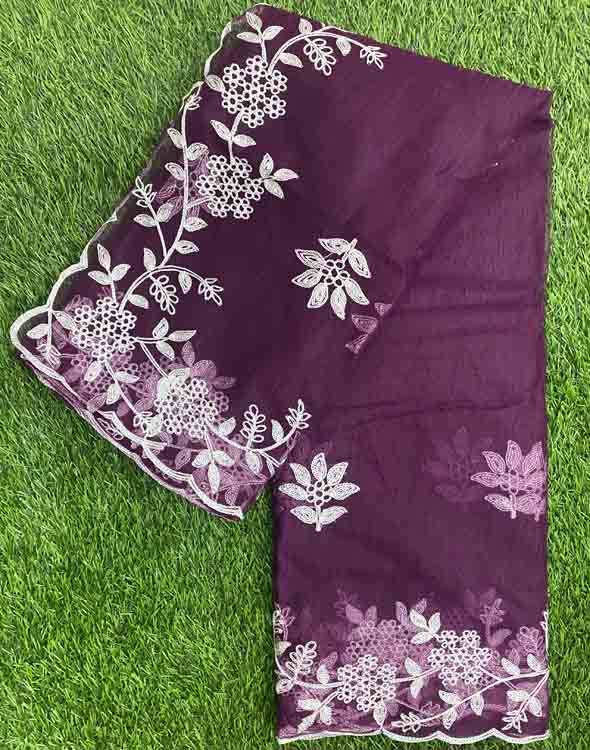 Embroidered Semi Organza Net Saree DS469-03