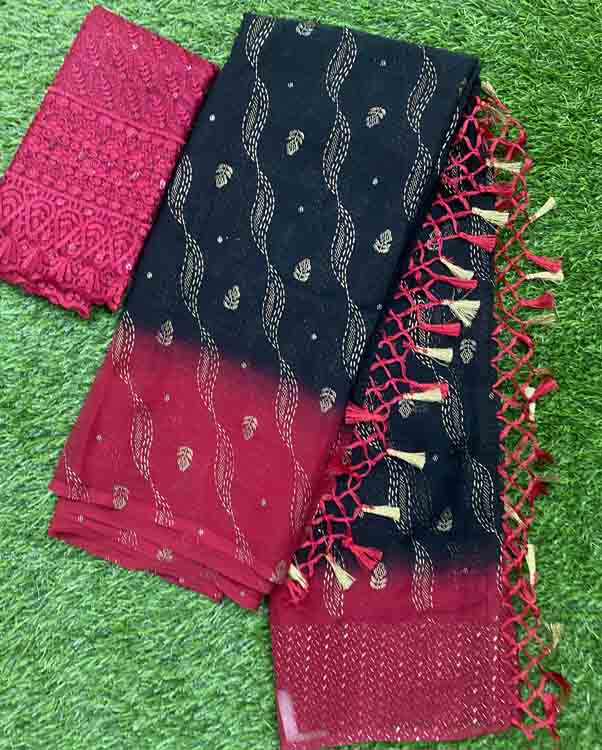 Party Wear Sarees with Embroidered Blouse DS455-03