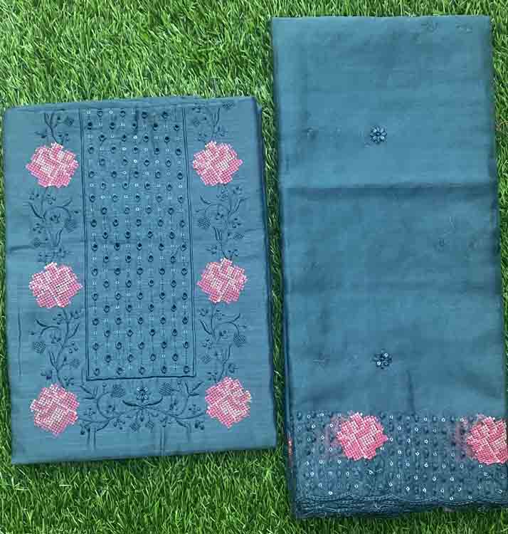 Embroidered Semi Silk Churidar Materials Set DC337-03