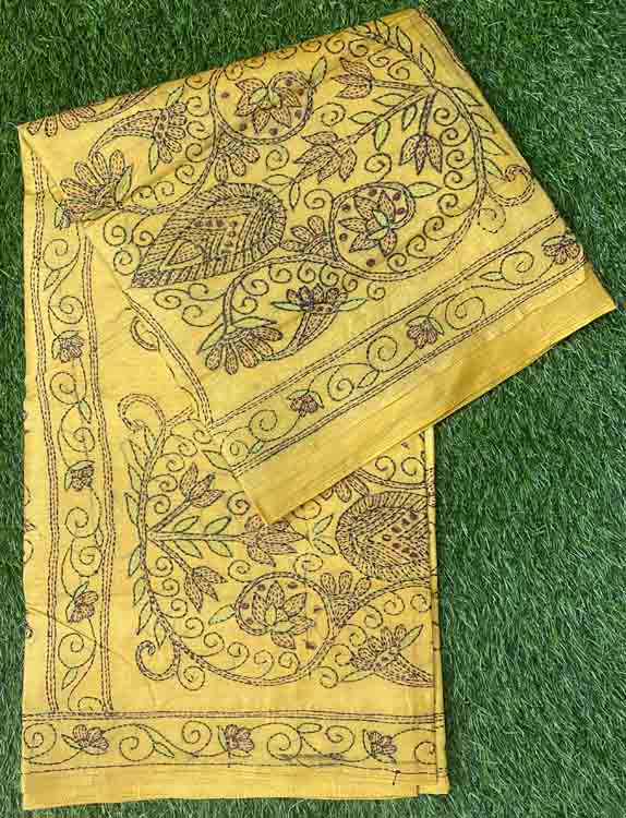 Kantha Stitched Semi Tusser Saree DS459-03
