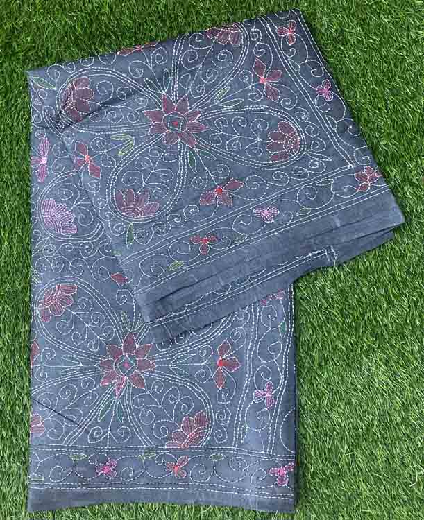 Kantha Stitched Semi Tusser Saree DS459-11