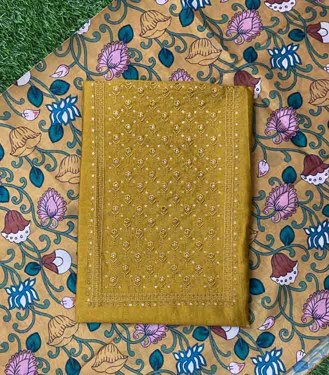 Vichitra Silk Churidar Materials Set DC345-01