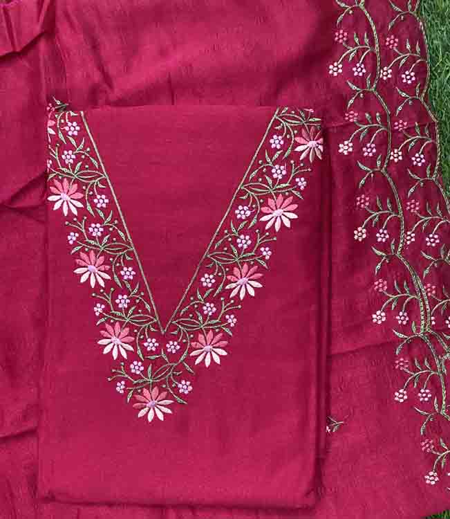 Unstitched Vichitra Silk Churidar Materials Set DC349-05