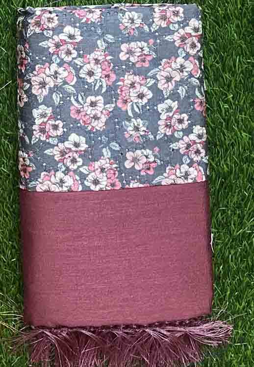 Plain Vichitra Silk Saree with Blouse DS453-07