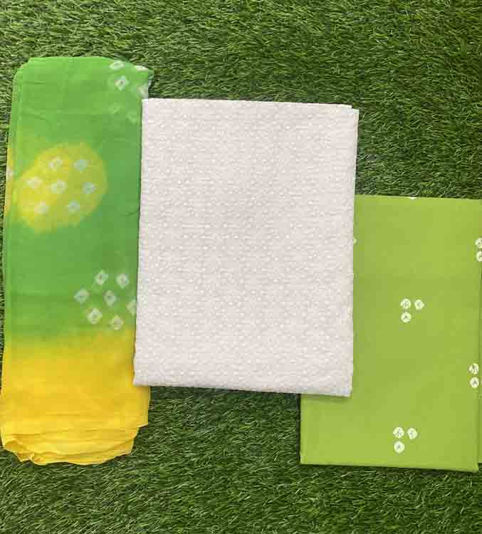 White Color Cotton Churidar Materials Set DC357-04