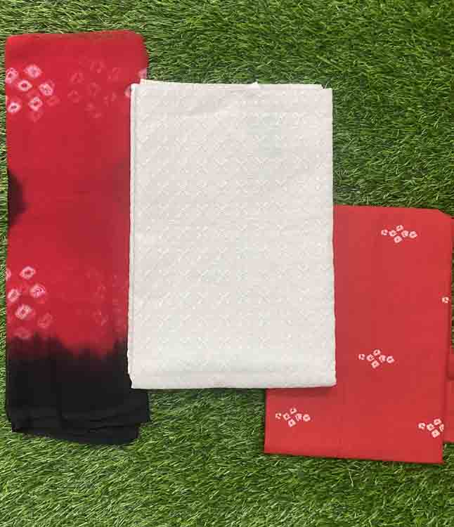 White Color Cotton Churidar Materials Set DC357-06