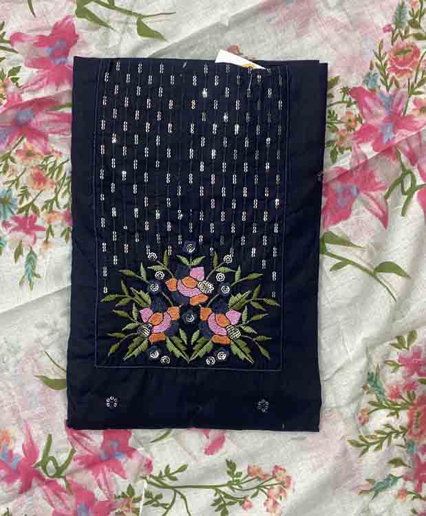 Embroidered Cotton Churidar Material Set DC379-08