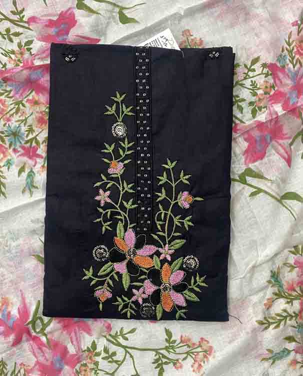 Embroidered Cotton Churidar Material Set DC379-12
