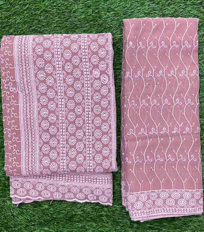 Embroidered Georgette Churidar Materials Set DC378-12
