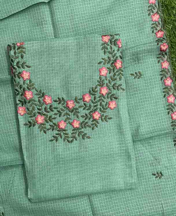 Embroidered Net Kota Churidar Materials Set DC372-06