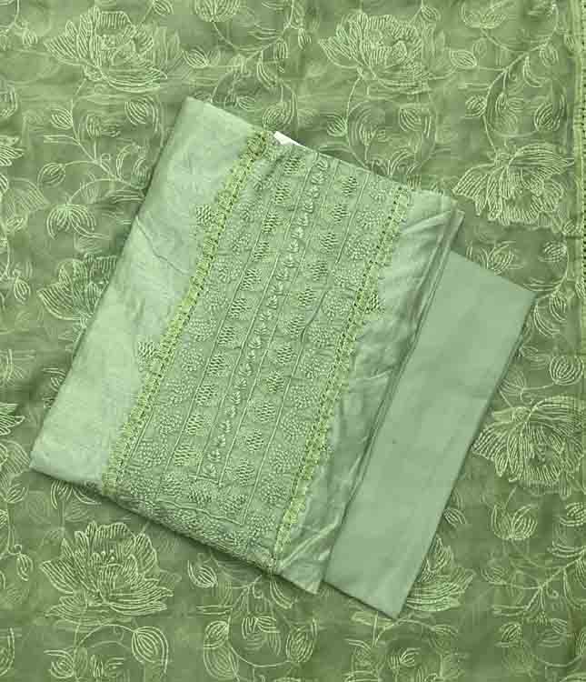 Embroidered Semi Silk Churidar Materials Set DC365-04