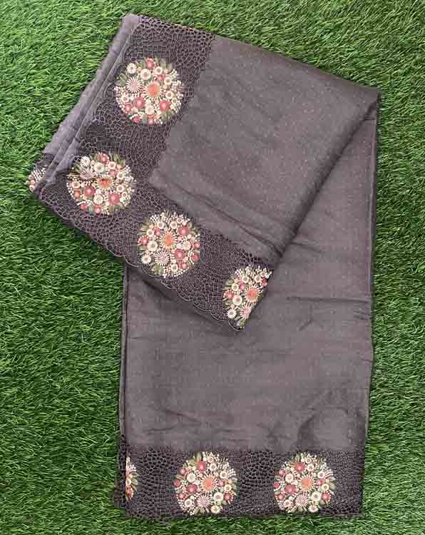 Art Silk Sarees with Beautiful Cut Work Embroidery DS647-16