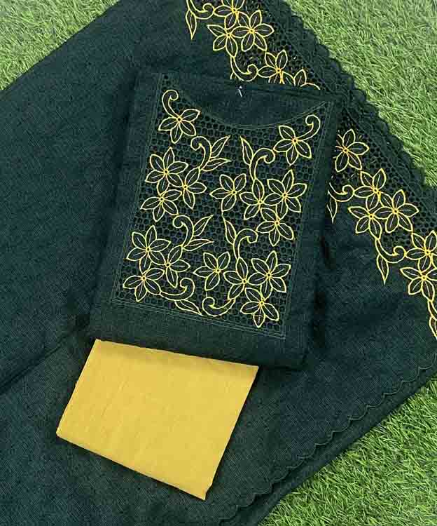 Phulkari Net Kota Churidar Materials Set with Cut Work Embroidery DC403-06
