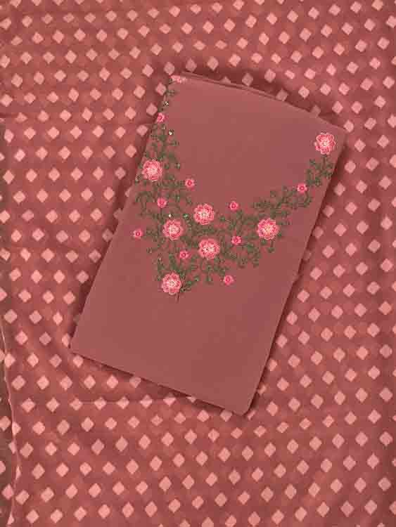 Embroidered Georgette Churidar Materials Set DC388-02