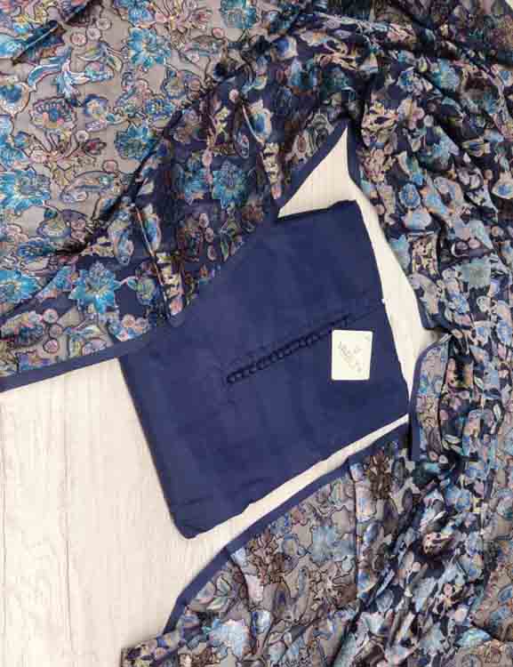 Soft Silk Churidar Materials Set with Floral Print Brasso Shawl DC391-03